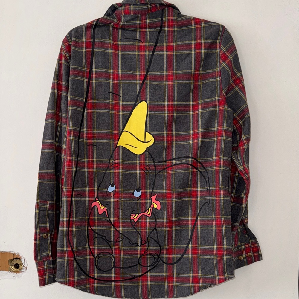 Cakeworthy Plaid Shirt with Cartoon Graphic